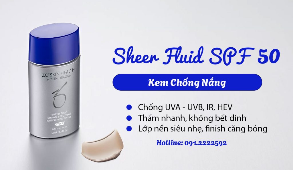 Kem chống nắng ZO Sheer Fluid Broad-Spectrum Sunscreen SPF 50