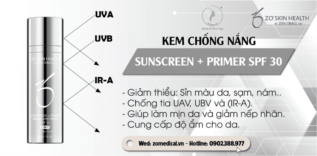 Công dụng của kem chống nắng SUNSCREEN + PRIMER SPF 30