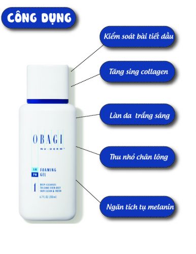 Công dụng của sữa rửa mặt tạo bọt Obagi Nurdem Foaming Gel 200ml