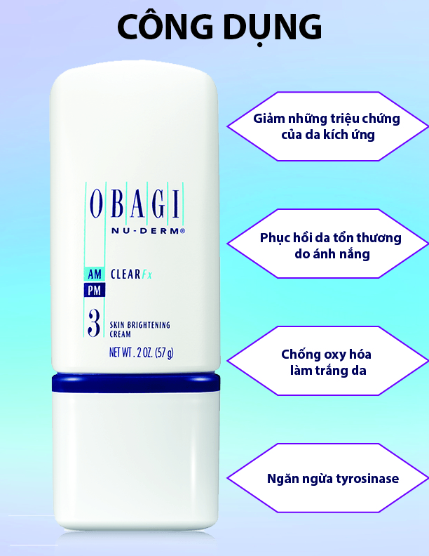 Công dụng kem trị nám tàn nhang Obagi Clear Fx