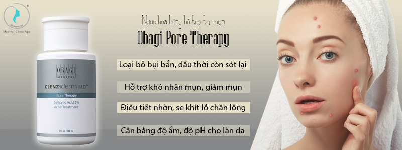 Công dụng nước hoa hồng hỗ trợ trị mụn Obagi Pore Therapy