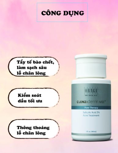 Công dụng nước hoa hồng hỗ trợ trị mụn Obagi Pore Therapy