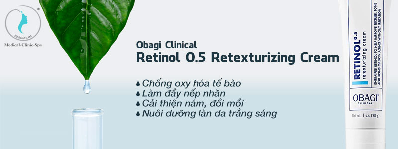 Công dụng nổi bật của Kem dưỡng chống lão hóa OBAGI CLINICAL Retinol 0.5 Retexturizing Cream: