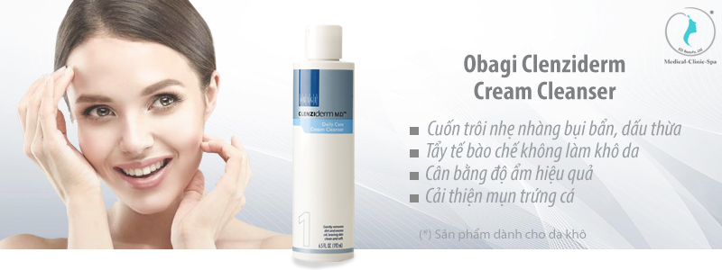 Công dụng của sữa rửa mặt trị mụn dành cho da khô Obagi Clenziderm Cream Cleanser