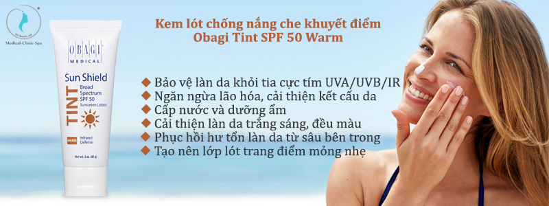 Công dụng của Obagi SunShield Tint Broad Spectrum SPF 50 Warm Sunscreen Lotion