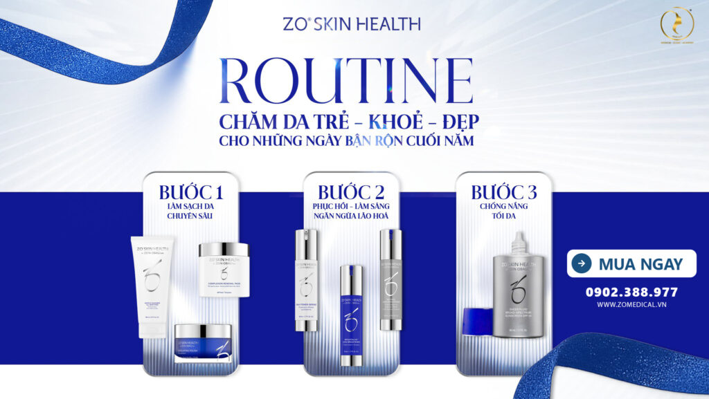 Hình: Routine Zo Skin Health cho da ngày cuối năm