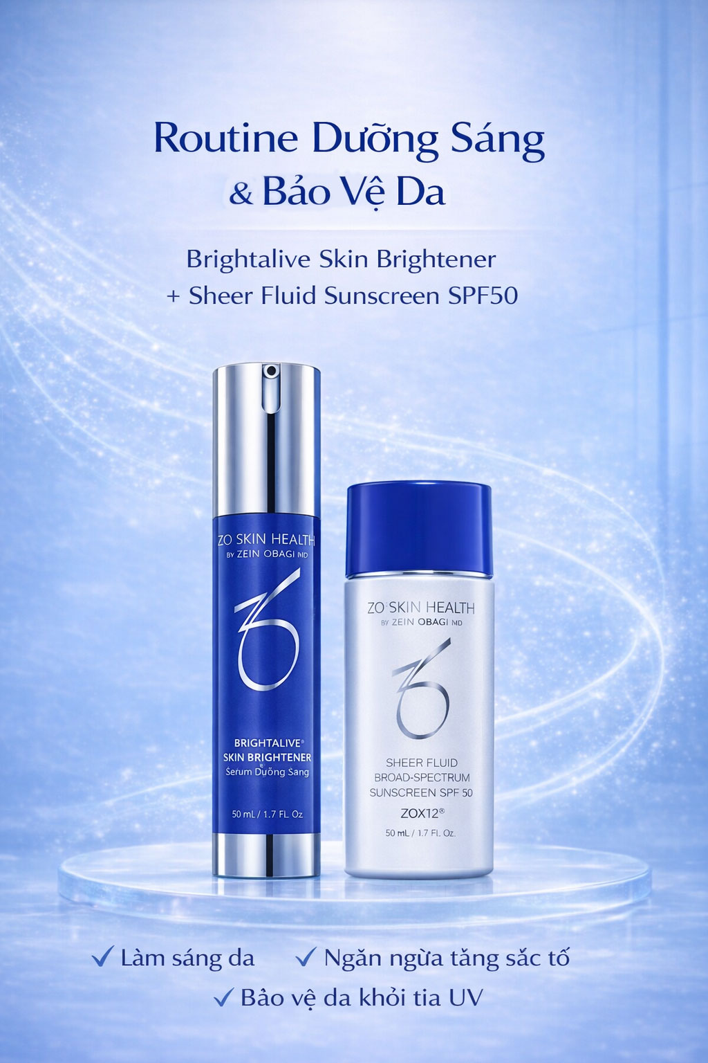 Hình: Routine dưỡng sáng và bảo vệ da